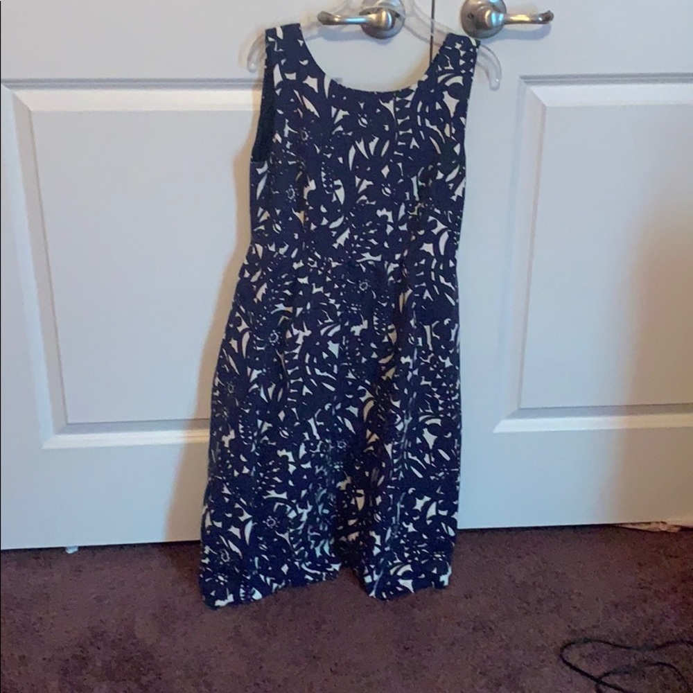 Zara Blue and White Floral A Line Dress